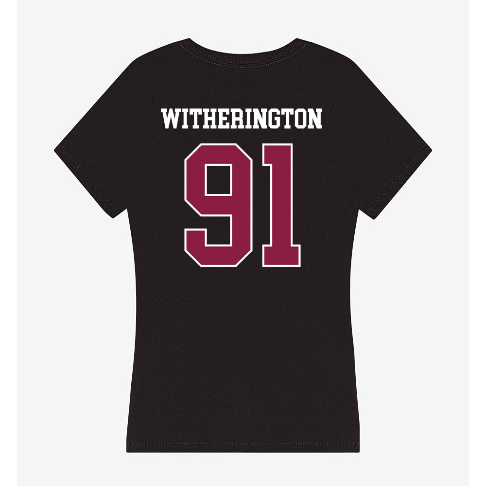 Virginia Tech - NCAA Football : Garrett Witherington - Women's V-Neck T-Shirt-1