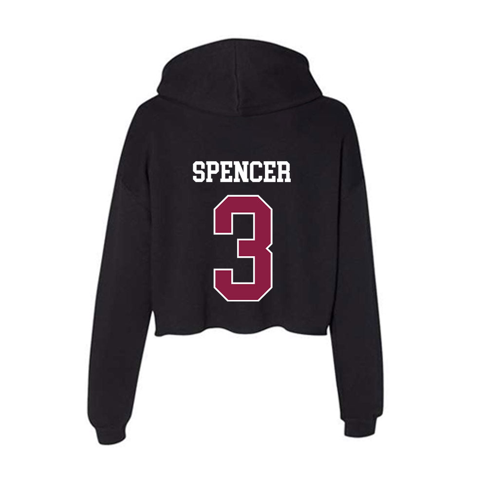 Virginia Tech - NCAA Football : Kaleb Spencer - Women's Crop Fleece Hooded Sweatshirt-1