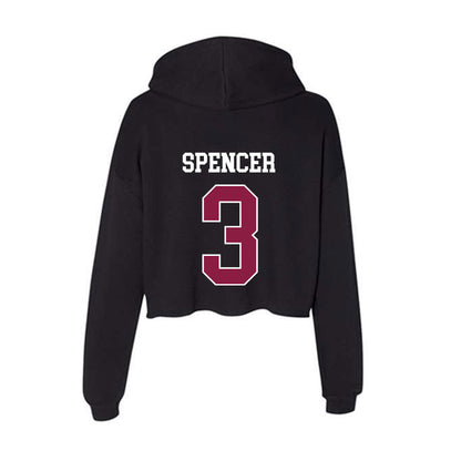 Virginia Tech - NCAA Football : Kaleb Spencer - Women's Crop Fleece Hooded Sweatshirt-1