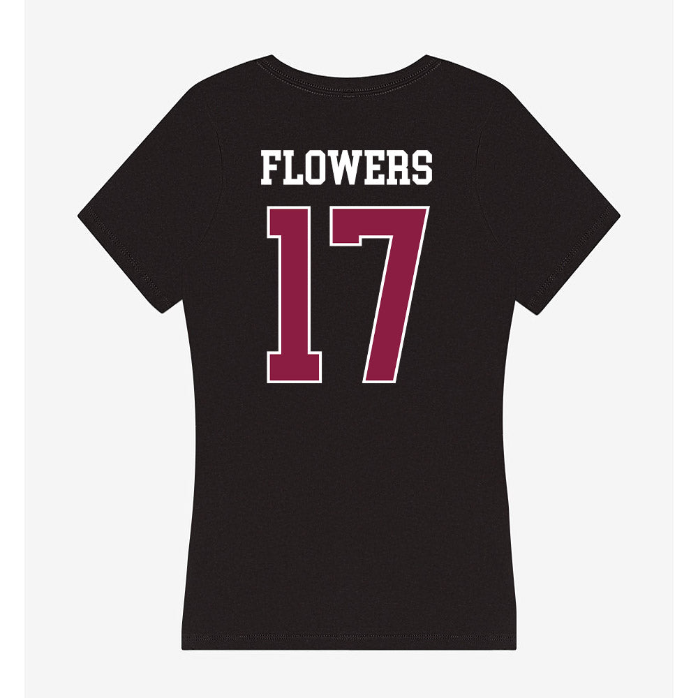 Virginia Tech - NCAA Football : Tyson Flowers - Women's V-Neck T-Shirt-1