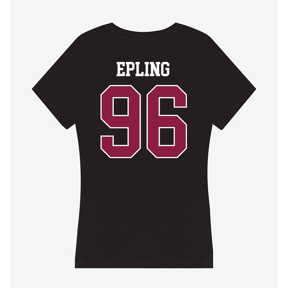 Virginia Tech - NCAA Football : Christian Epling - Women's V-Neck T-Shirt-1