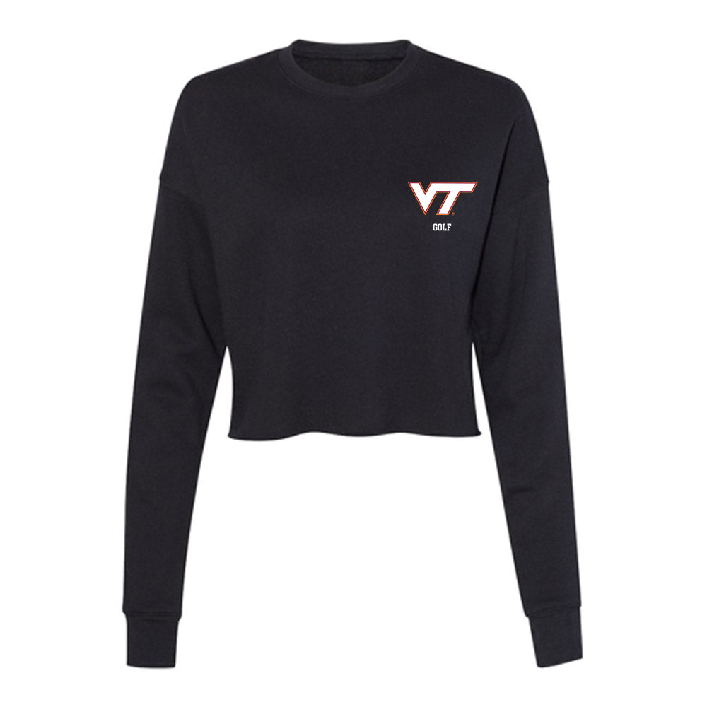 Virginia Tech - NCAA Women's Golf : Emily Mathews - Women's Cropped Crew Fleece-0