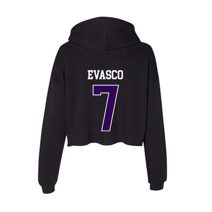 Kansas State - NCAA Baseball : Aj Evasco - Women's Crop Fleece Hoodie-1