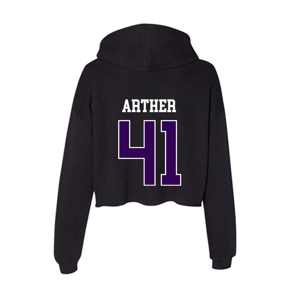 Kansas State - NCAA Baseball : Adam Arther - Women's Crop Fleece Hoodie-1