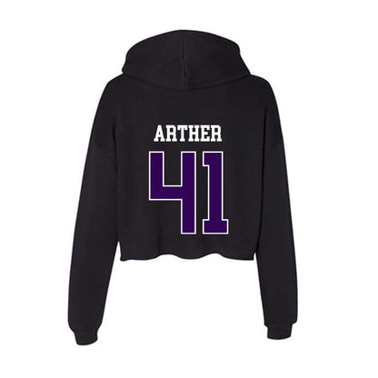 Kansas State - NCAA Baseball : Adam Arther - Women's Crop Fleece Hoodie-1
