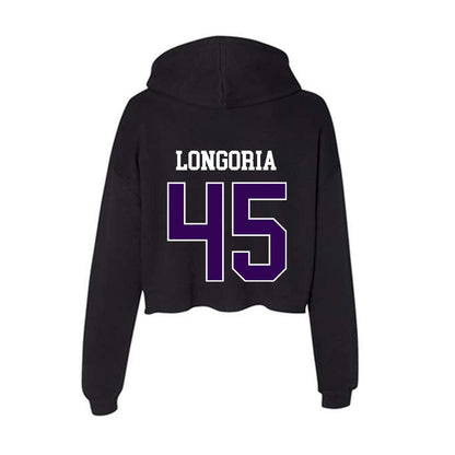 Kansas State - NCAA Baseball : Adan Longoria - Women's Crop Fleece Hoodie-1