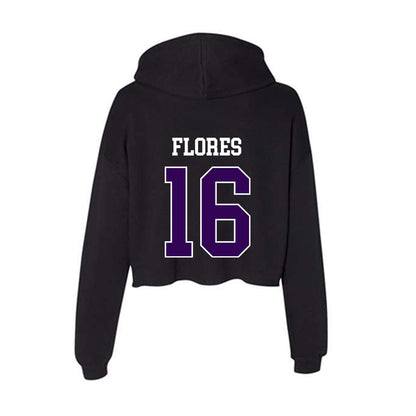 Kansas State - NCAA Baseball : Matthew Flores - Women's Crop Fleece Hoodie-1