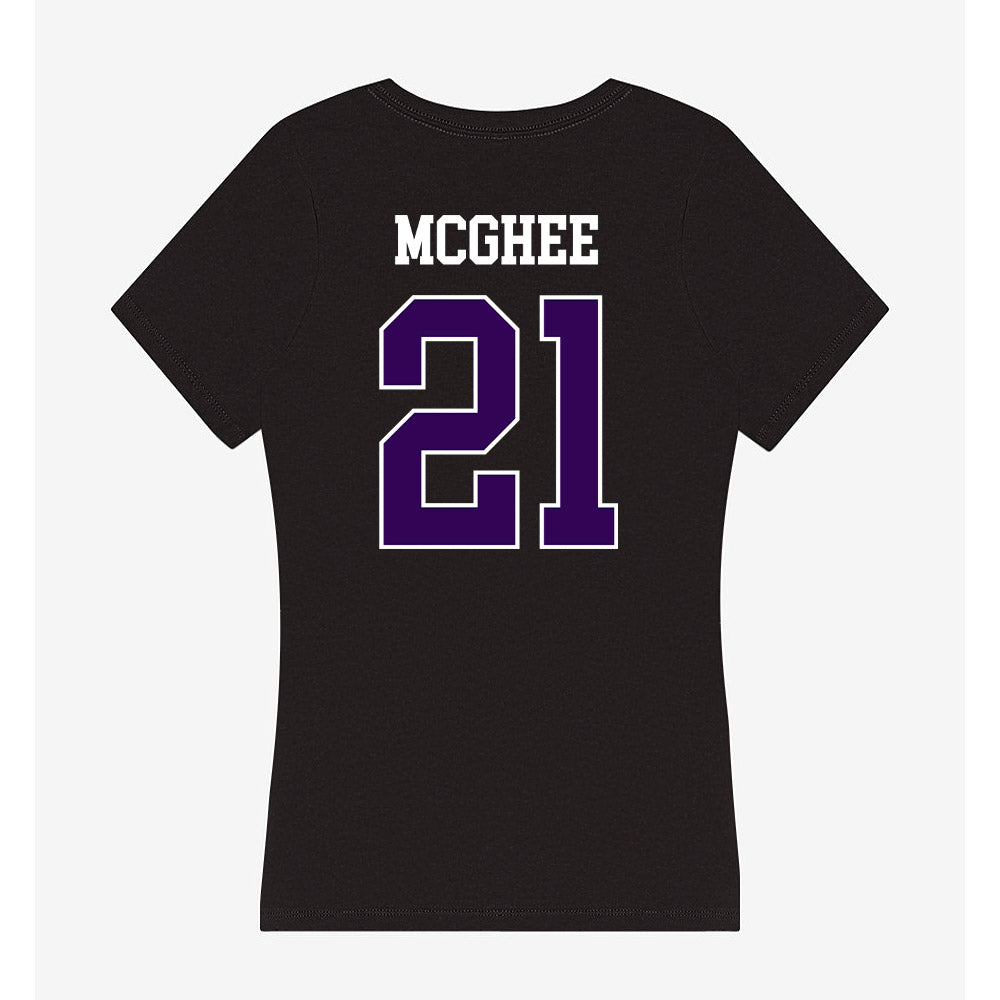 Kansas State - NCAA Football : LJ McGhee - Women's V-Neck T-Shirt-1