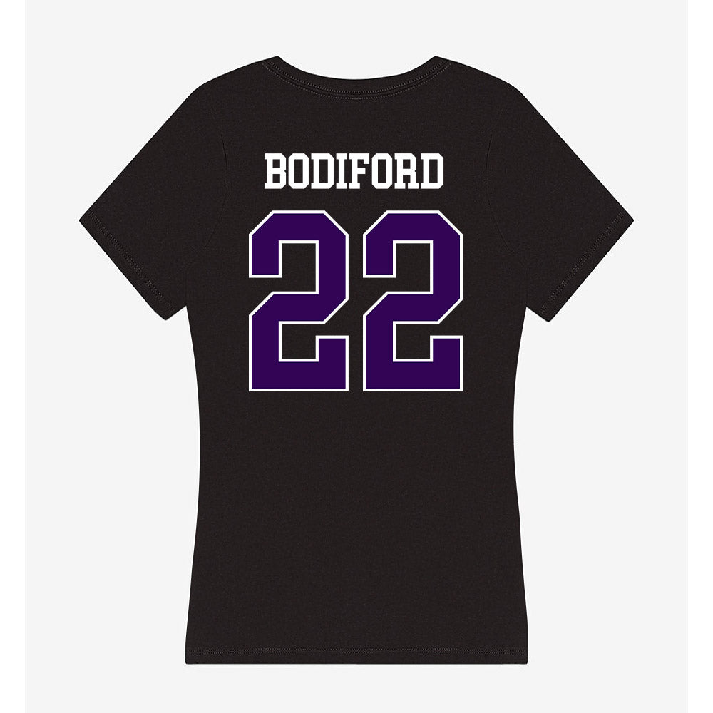 Kansas State - NCAA Football : Makari Bodiford - Women's V-Neck T-Shirt-1