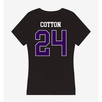 Kansas State - NCAA Women's Basketball : Jenessa Cotton - Women's V-Neck T-Shirt-1