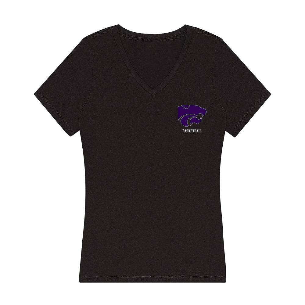 Kansas State - NCAA Men's Basketball : Jaden Schutt - Women's V-Neck T-Shirt-0