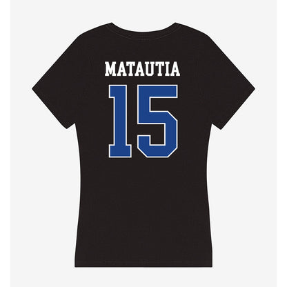 CSU Bakersfield - NCAA Beach Volleyball : Aensley Matautia - Women's V-Neck T-Shirt-1