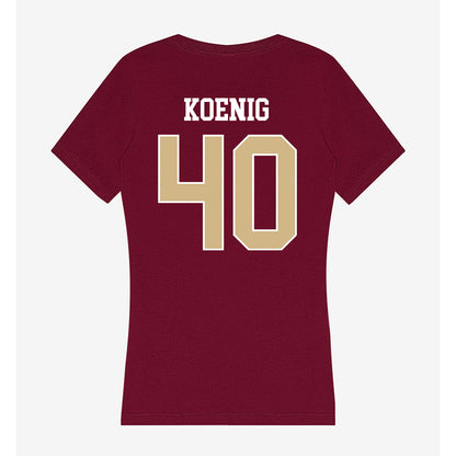 FSU - NCAA Beach Volleyball : Audrey Koenig - Women's V-Neck T-Shirt-1