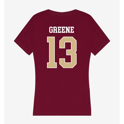 FSU - NCAA Women's Basketball : Tatum Greene - Women's V-Neck T-Shirt-1