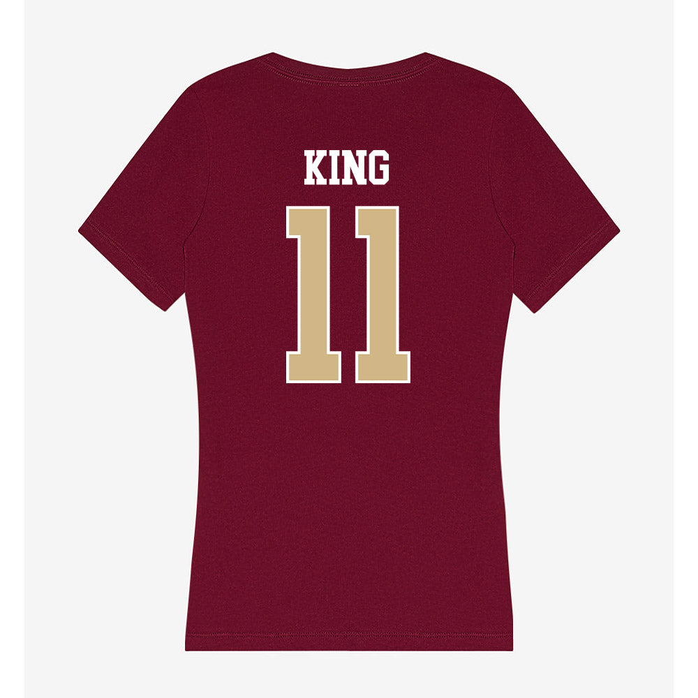 FSU - NCAA Women's Lacrosse : Danica King - Women's V-Neck T-Shirt-1