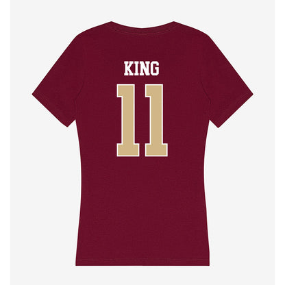 FSU - NCAA Women's Lacrosse : Danica King - Women's V-Neck T-Shirt-1