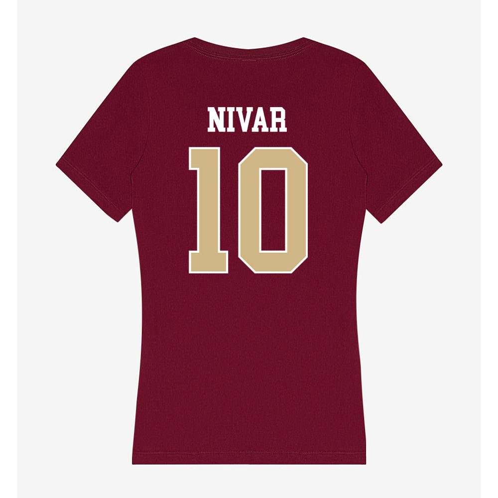 FSU - NCAA Women's Basketball : Jasmine Nivar - Women's V-Neck T-Shirt-1