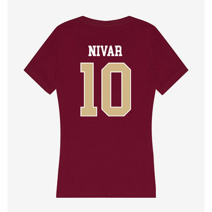 FSU - NCAA Women's Basketball : Jasmine Nivar - Women's V-Neck T-Shirt-1