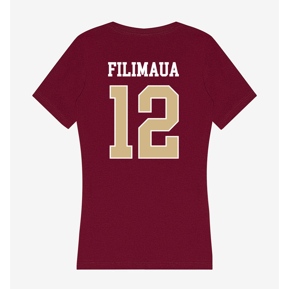 FSU - NCAA Women's Volleyball : Kyleene Filimaua - Women's V-Neck T-Shirt-1