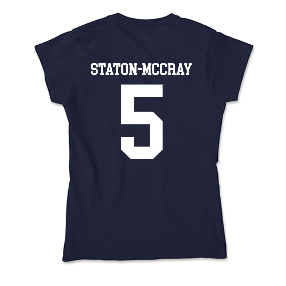 Samford - NCAA Men's Basketball : AJ Staton-McCray - Soft Style Women’s T-Shirt-1