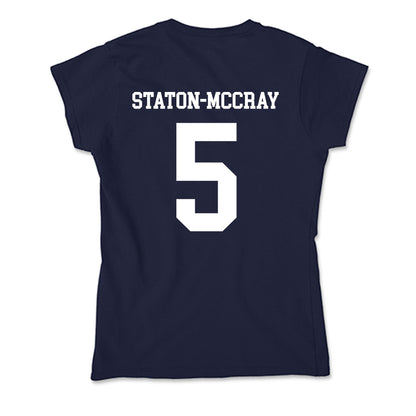 Samford - NCAA Men's Basketball : AJ Staton-McCray - Soft Style Women’s T-Shirt-1