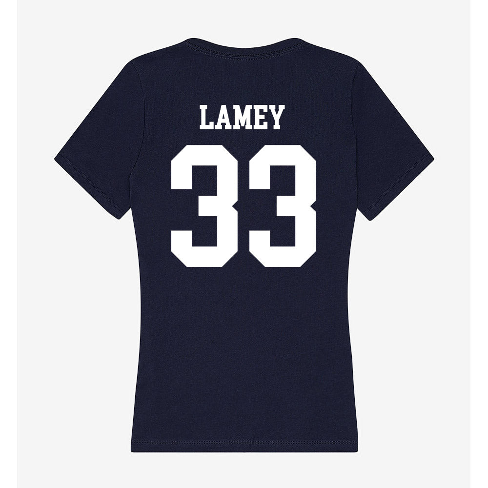 Samford - NCAA Men's Basketball : Zach Lamey - Women's V-Neck T-Shirt-1