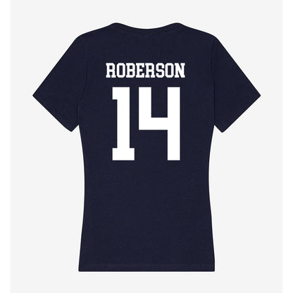 Samford - NCAA Women's Basketball : Makayla Roberson - Women's V-Neck T-Shirt-1