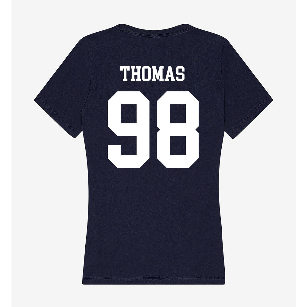 Samford - NCAA Football : Dezmon Thomas - Women's V-Neck T-Shirt-1