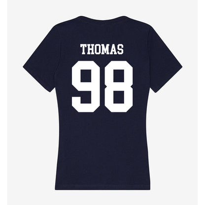 Samford - NCAA Football : Dezmon Thomas - Women's V-Neck T-Shirt-1