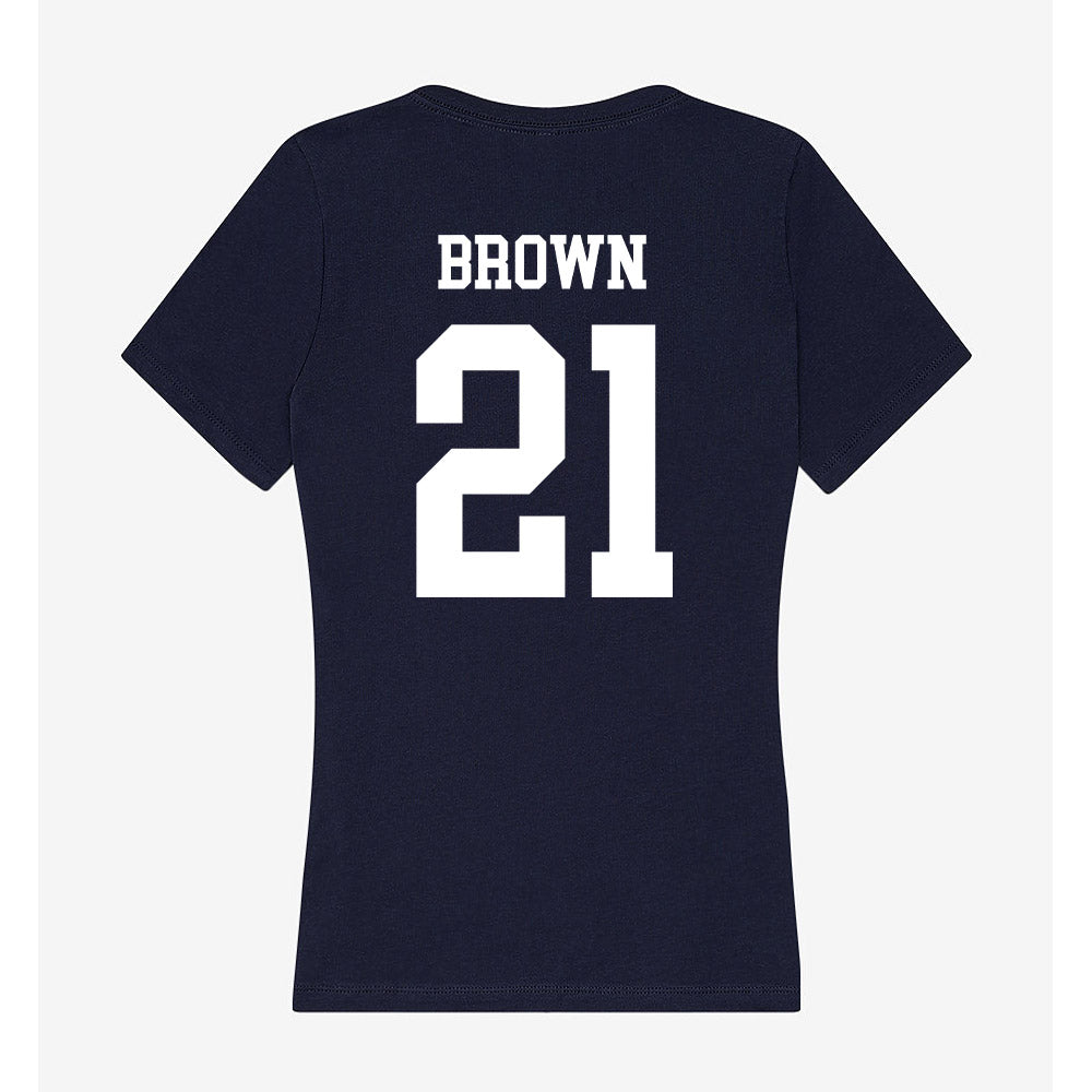 Samford - NCAA Men's Basketball : Corey Brown - Women's V-Neck T-Shirt-1