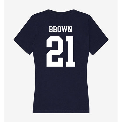 Samford - NCAA Men's Basketball : Corey Brown - Women's V-Neck T-Shirt-1