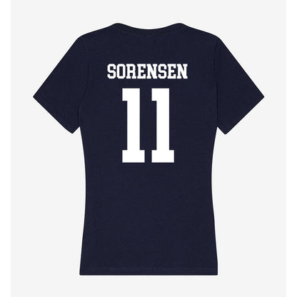 Samford - NCAA Women's Volleyball : Emma Sorensen - Women's V-Neck T-Shirt-1