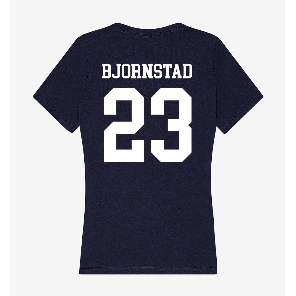 Samford - NCAA Women's Basketball : Kayte Madison Bjornstad - Women's V-Neck T-Shirt-1