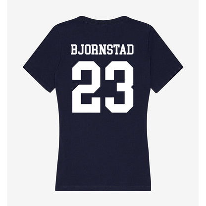 Samford - NCAA Women's Basketball : Kayte Madison Bjornstad - Women's V-Neck T-Shirt-1
