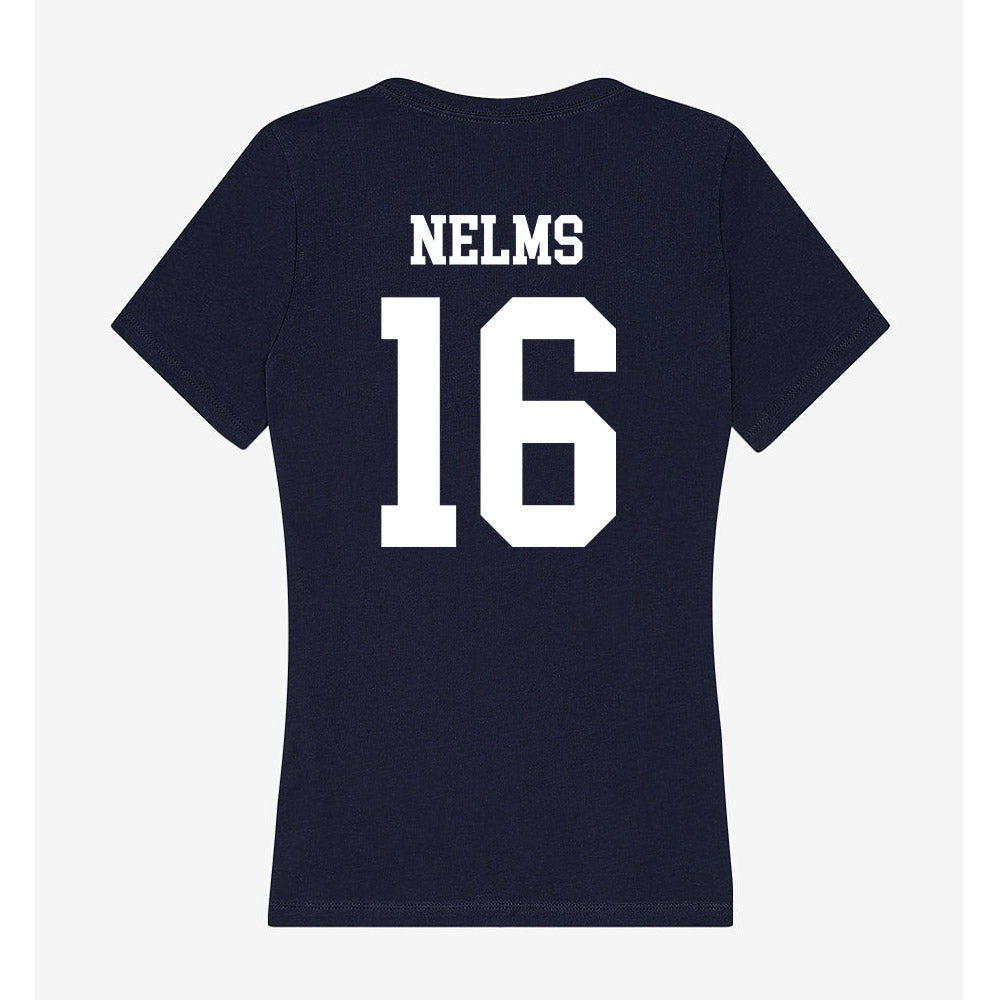Samford - NCAA Baseball : Easton Nelms - Women's V-Neck T-Shirt-1