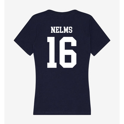 Samford - NCAA Baseball : Easton Nelms - Women's V-Neck T-Shirt-1