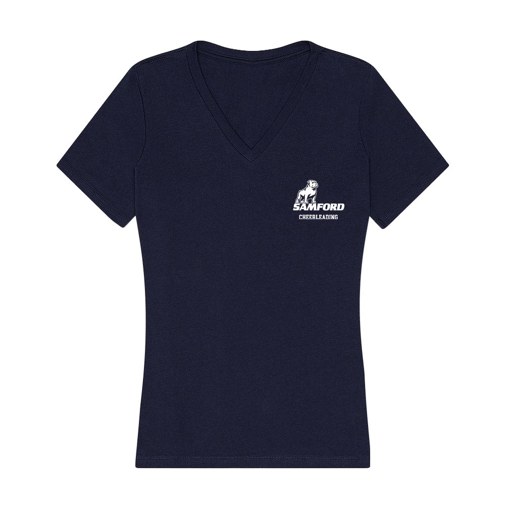 Samford - NCAA Cheerleading : Jayla Duncan - Women's V-Neck T-Shirt-0
