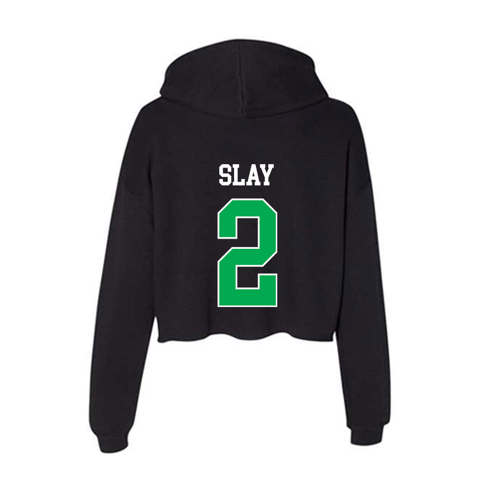 Marshall - NCAA Men's Basketball : Bryce Slay - Women's Crop Fleece Hooded Sweatshirt-1