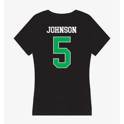 Marshall - NCAA Men's Basketball : DeMarco Johnson - Women's V-Neck T-Shirt-1
