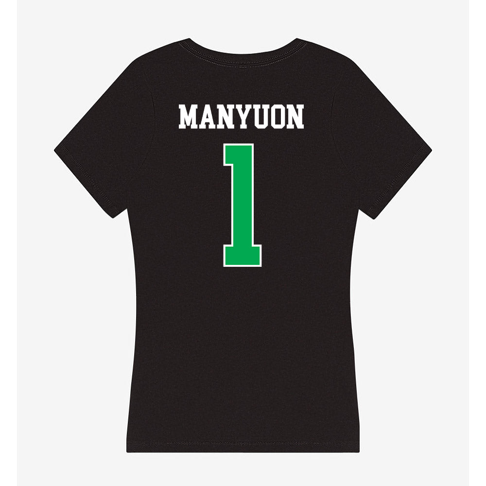 Marshall - NCAA Men's Basketball : Emmanuel Manyuon - Women's V-Neck T-Shirt-1