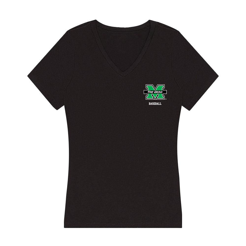 Marshall - NCAA Baseball : Hunter Richardson - Women's V-Neck T-Shirt-0