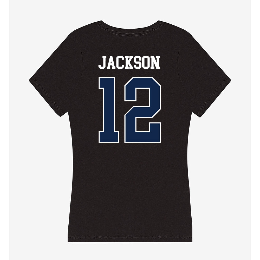 BU - NCAA Women's Basketball : Saniya Jackson - Women's V-Neck T-Shirt-1