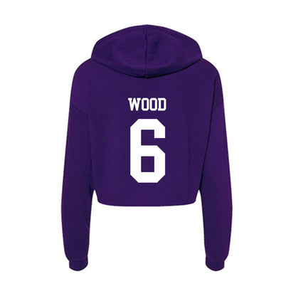 North Alabama - NCAA Football : John Austin Wood - Women's Crop Fleece Hooded Sweatshirt-1