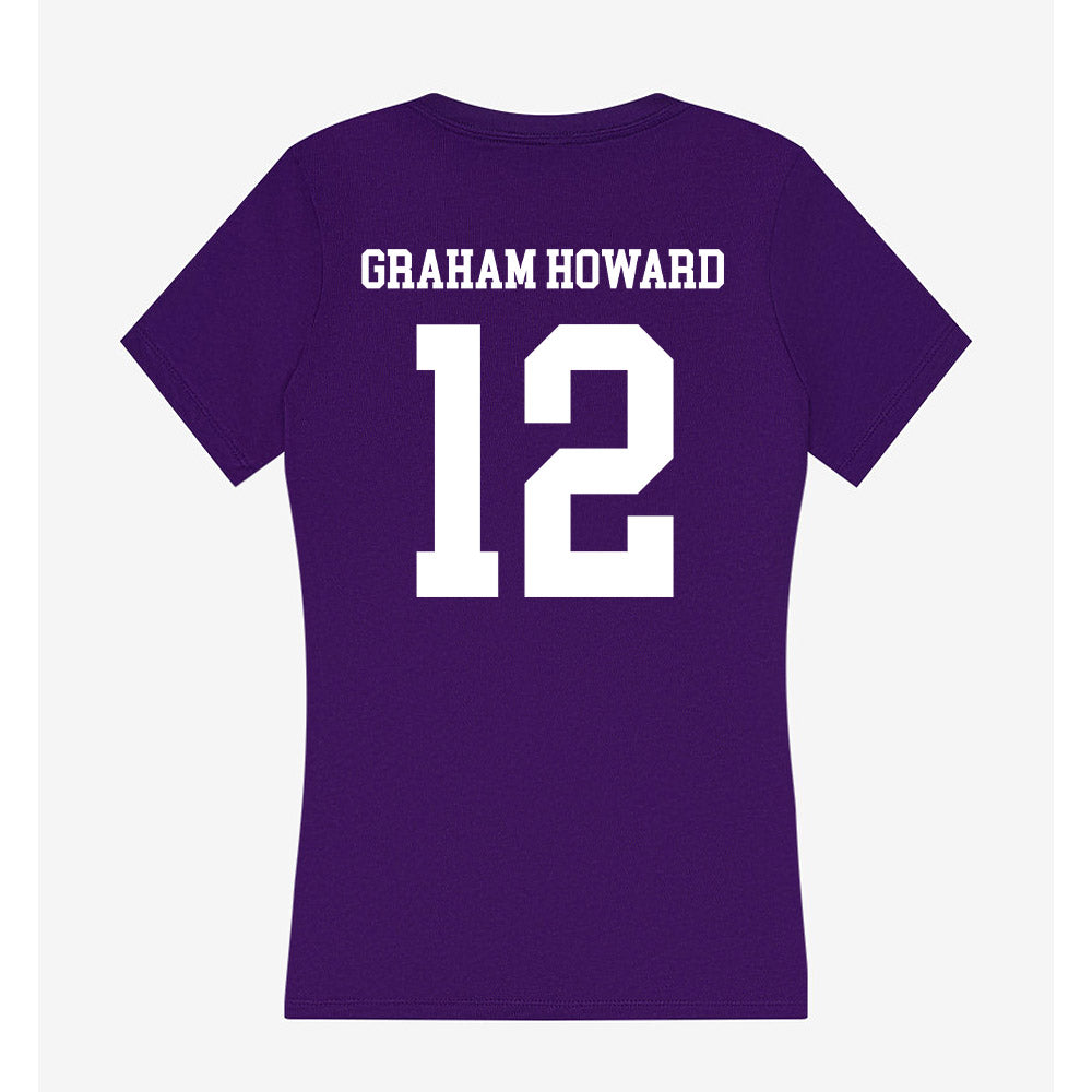 North Alabama - NCAA Men's Basketball : Cortez Graham Howard - Women's V-Neck T-Shirt-1