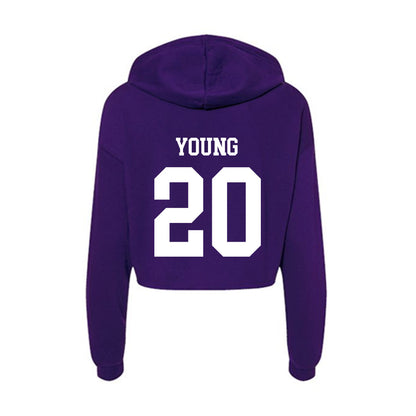 North Alabama - NCAA Football : Anthony Young - Women's Crop Fleece Hooded Sweatshirt-1