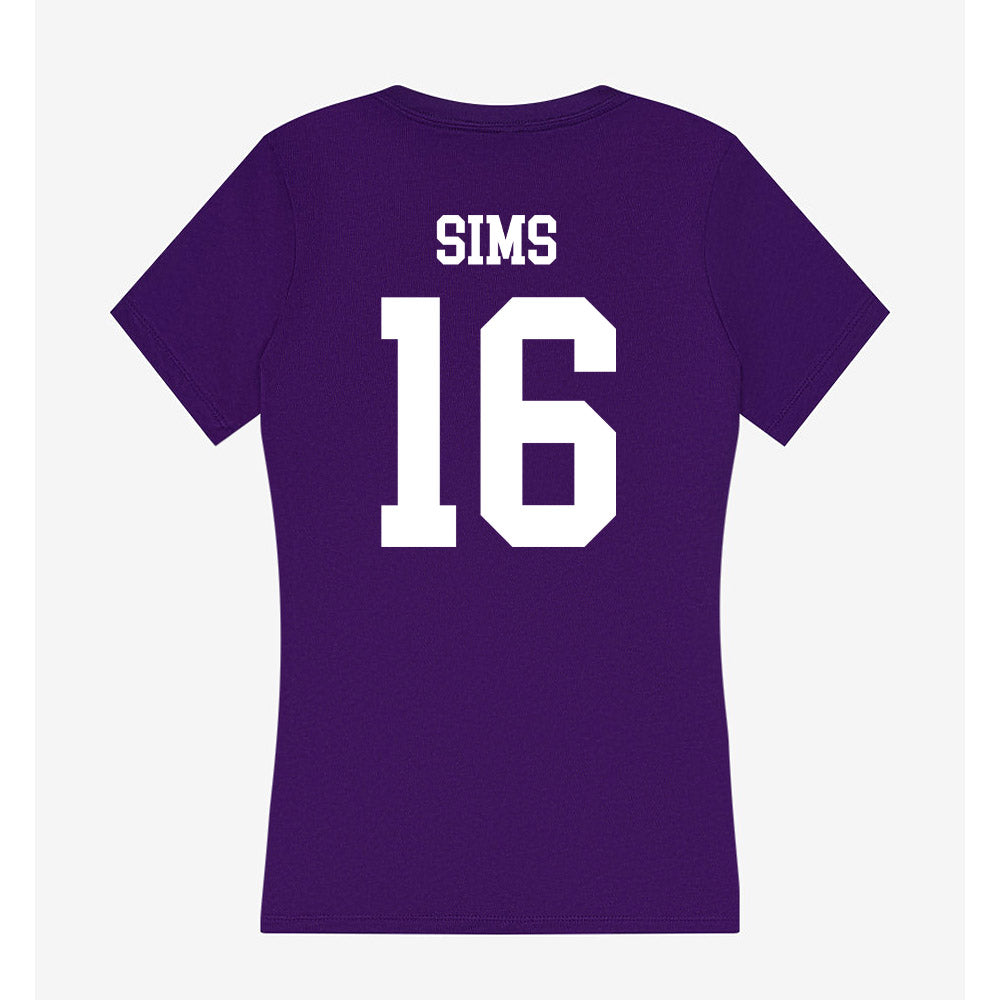 North Alabama - NCAA Football : Raelon Sims - Women's V-Neck T-Shirt-1