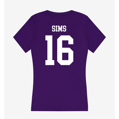 North Alabama - NCAA Football : Raelon Sims - Women's V-Neck T-Shirt-1
