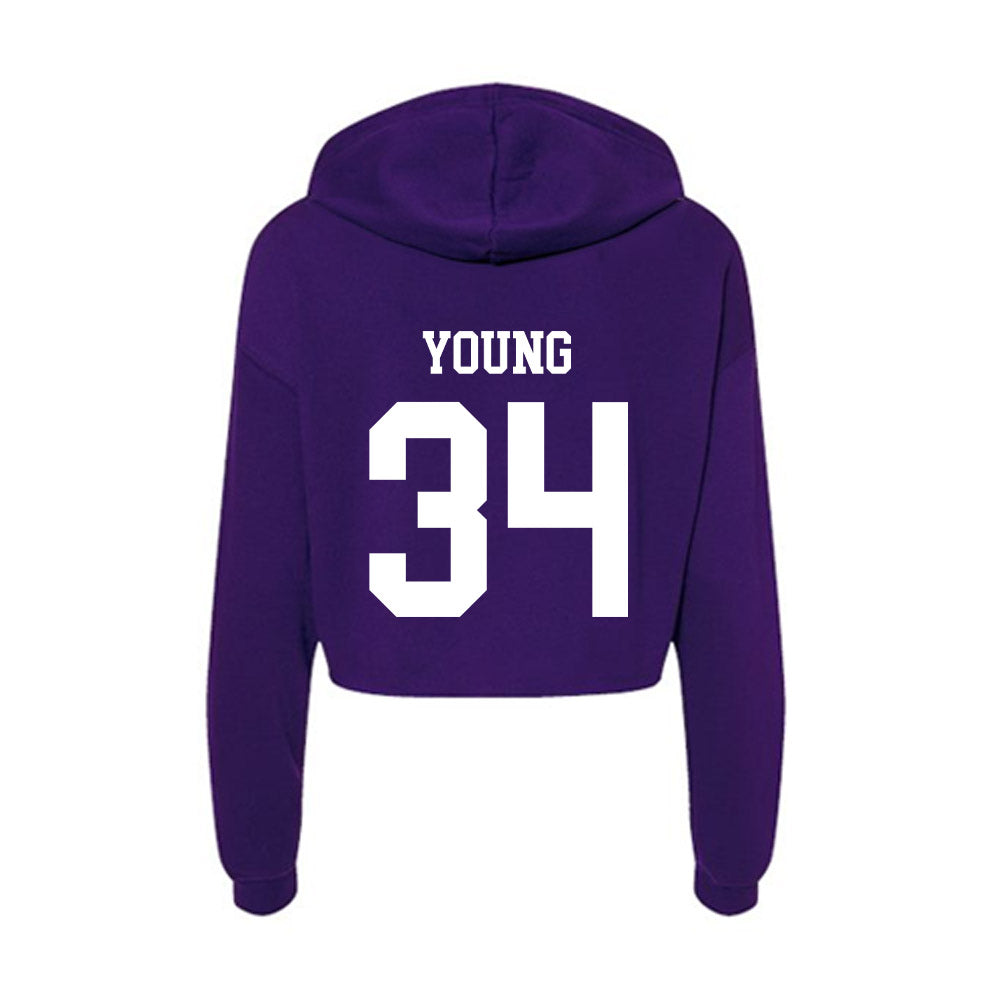 North Alabama - NCAA Football : Anthony Young - Women's Crop Fleece Hoodie-1