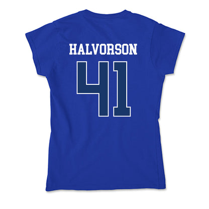 Drake - NCAA Football : Spencer Halvorson - Soft Style Women’s T-Shirt-3