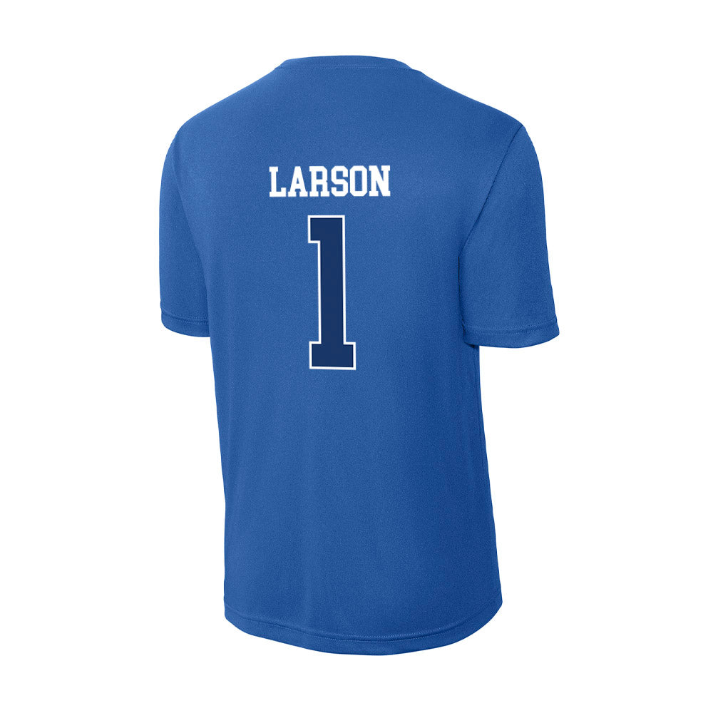 Drake - NCAA Men's Basketball : Owen Larson - Activewear T-Shirt-1